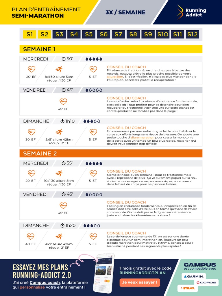 'entrainement semi-marathon